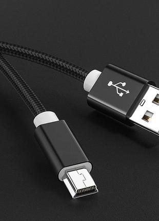 Кабель USB 2.0 - Mini USB 1 метр VDE43 Черный. Шнур зарядка Mi...