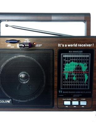 Радиоприемник Golon RX-9966 (FM, AM, SW) разъемы USB или SD