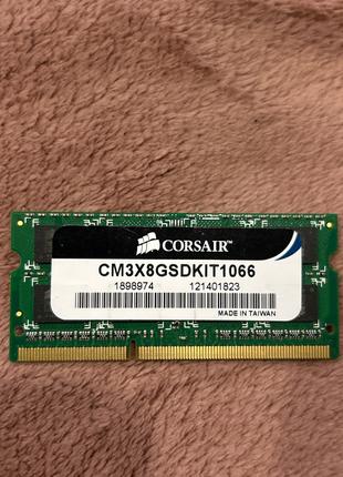 Память Corsair 4Gb So-DIMM DDR3-1066 PC3-8500 DDR3 1.5v