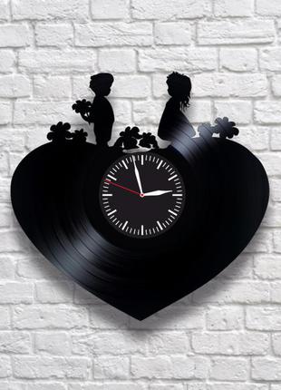 "любовь и дети" - настенные часы из виниловых пластинок. уника...