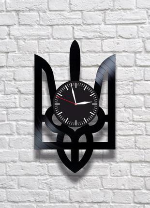 "герб украины" - настенные часы из виниловых пластинок. уникал...