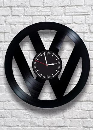 "volkswagen" - настенные часы из виниловых пластинок. уникальн...