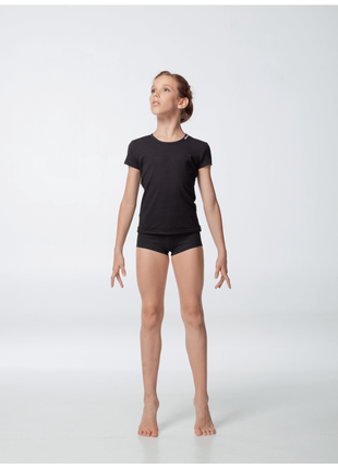 Черные короткие шорты для гимнастики танцев из плотного трикотажа