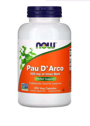 Pau D' Arco Кора муравьиного дерева, 500 мг, 250 капсул