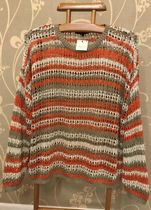 Очень красивый и стильный брендовый вязаный свитерок-оверсайз.