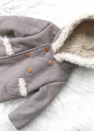 Стильная дубленка куртка пальто с капюшоном zara