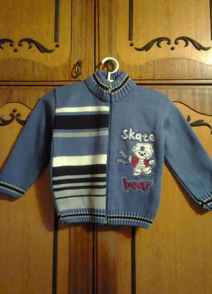 Теплый вязаной свитер на 2-3 года. рост 92-98 см. zero baby.
