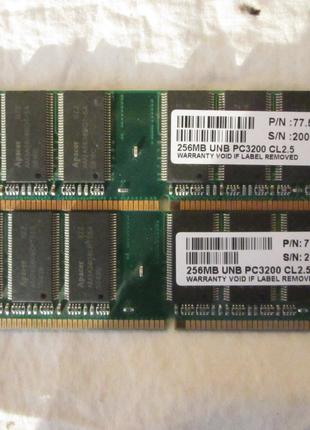 DIMM Apacer 256MB UNB PC3200