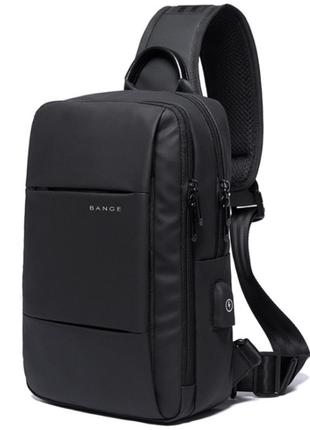 Однолямочный рюкзак Bange BG-77107 мужской городской USB-порт 5л