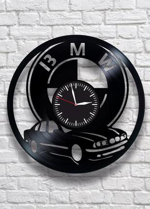 "bmw" - настенные часы из виниловых пластинок. уникальный пода...