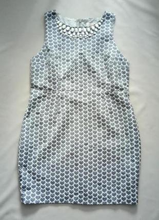 Платье в серебряные сердца с декором размер uk 16