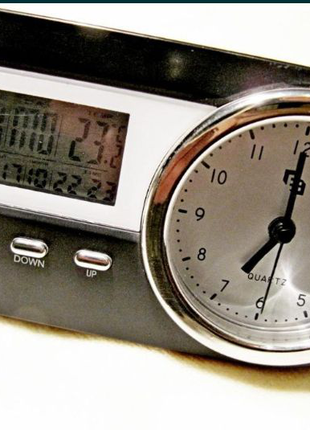 Годинник настільні з термометром і будильником, нові
