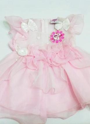 Нарядное платье новое с биркой розовое детское пышное с шортик...