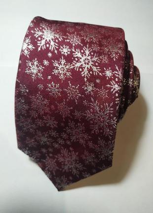Краватка з принтом сніжинки для новорічній фотосесії