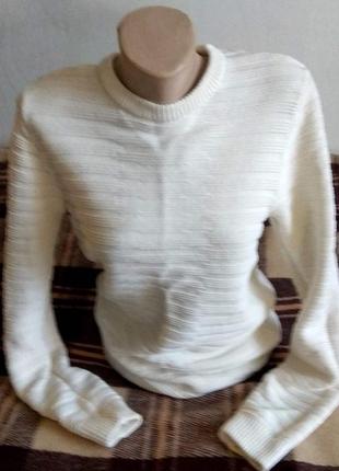 Красивый белый джемпер свитер пуловер jack & jones