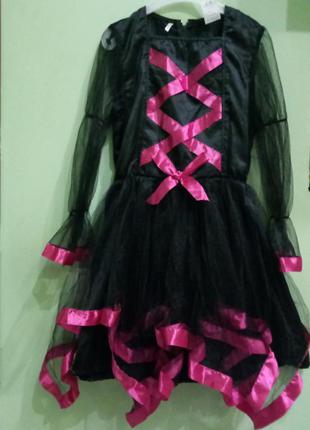 Платье розово черное карнавальное ночь ведьма halloween "party...