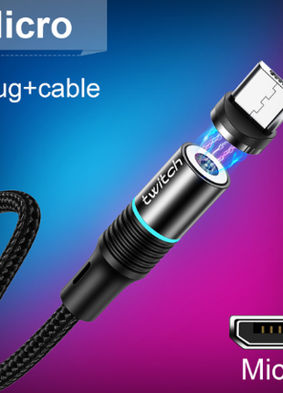 Twitch СА0238 магнитный кабель быстрой зарядки Micro USB 5V/2,4A