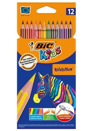 Кольорові олівці BIC Evolution (12 кольорів)