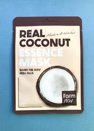 Тканевая маска с экстрактом кокоса farmstay coconut real essen...