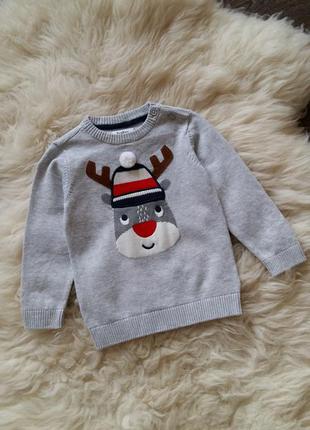 Рождественский свитерок/кофточка c&a (германия) на 1,5-2 годик...