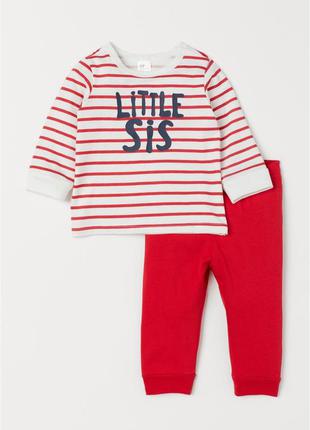 Яркий комплект пижамка h&m малышкам 12-18 месяцев 86 см