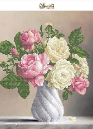 Схема для вишивки бісером "Троянди у вазі"