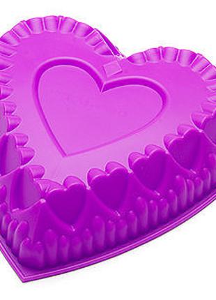 Силиконовая форма для пирога "Сердце узорное"
