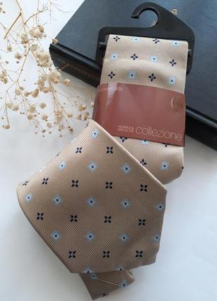 Краватка натураль нюдовый жаккард collezione тканий шовковий