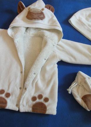 Куртка меховушка от 0 до 6 месяцев кофта мишка медведь костюм