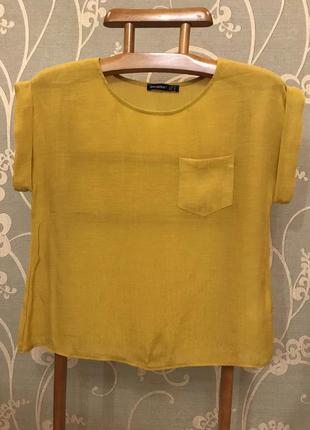 Очень красивая и стильная брендовая блузка жёлто-горчичного цв...