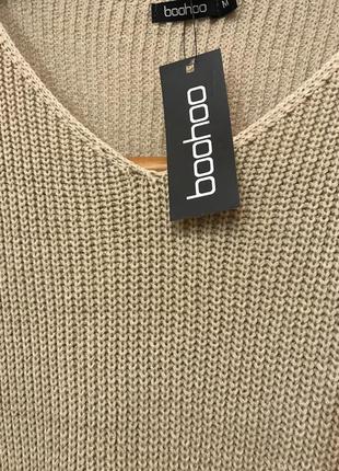 Нереально крутой брендовый удлинённый вязаный свитер-оверсайз ...