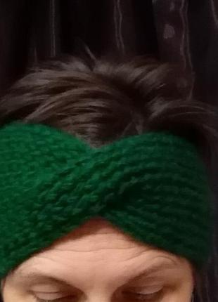 Зеленая повязка на голову тюрбан, чалма hand made