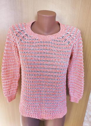 Розовый персиковый свитер кофта джемпер