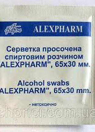 СЕРВЕТКИ спиртові  Alexpharm 65*30 №100