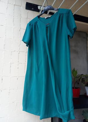Зеленое платье туника блуза изумрудная бирюзовая драпировка на...