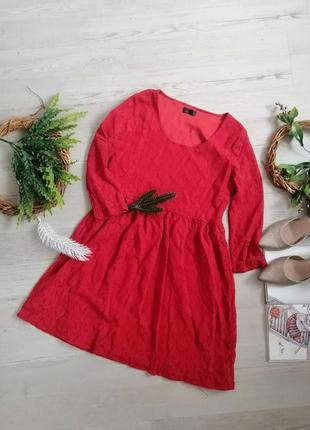 Кружевное короткое красное плате модно для новогодней фотосесии