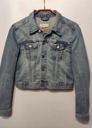 H&m укороченная стрейчевая джинсовая куртка, пиджак, джинсовка