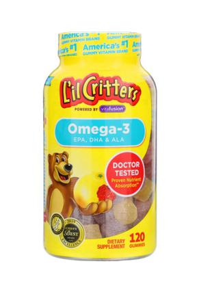 Рыбий Жир, Омега-3 Для Детей, Lil Critters, 120 Желейных Мишек