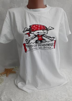 Рirate of montenegro 🌋bearwear футболка 100% хлопок белая пира...