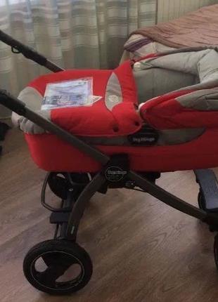 Красная коляска люлька Peg Perego Book (состояние хорошее) Поз...