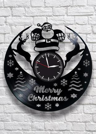 "merry christmas" - настенные часы из виниловых пластинок. уни...