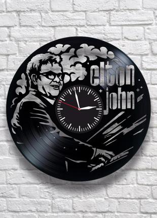"elton john" - настенные часы из виниловых пластинок. уникальн...