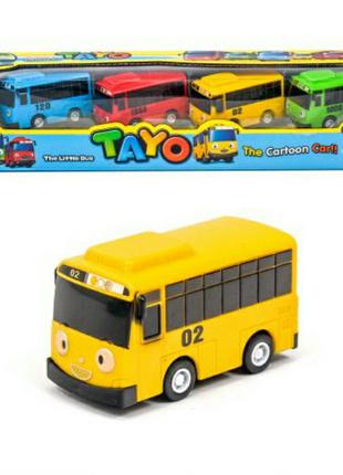 Набор Автобусы "Тайо" - 4 штуки,инерционные.