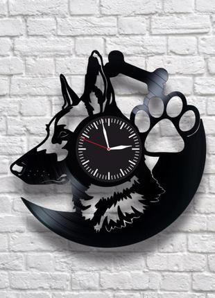 "овчарка" - настенные часы из виниловых пластинок. уникальный ...