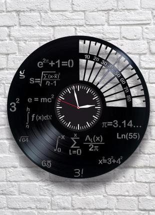 "математика" - настенные часы из виниловых пластинок. уникальн...