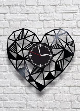 "сердце" - настенные часы из виниловых пластинок. уникальный п...