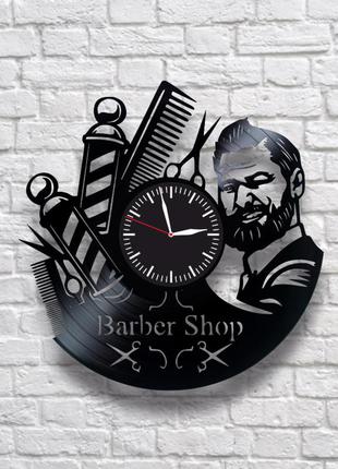 "barber shop" - настенные часы из виниловых пластинок. уникаль...