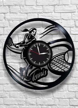 "теннис" - настенные часы из виниловых пластинок. уникальный п...