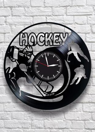 "хоккей" - настенные часы из виниловых пластинок. уникальный п...
