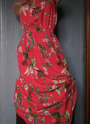 Платье бандо макси в пол длинное new look с цветочным принтом